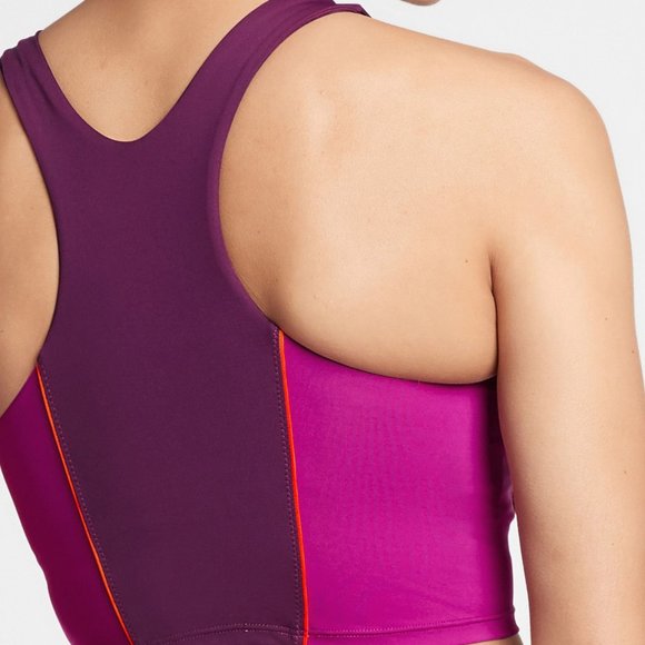 Athleta Colorblock Crop Bikini Top D-DD size M Velvet Plum - Picture 2 of 3